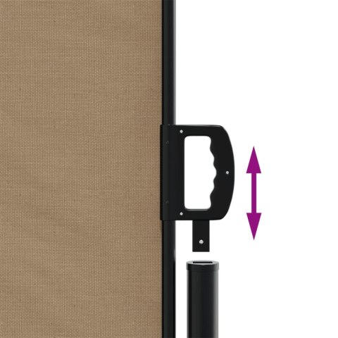 VidaXL Zwijana markiza boczna, taupe, 200x1200 cm