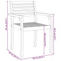 VidaXL Krzesła ogrodowe, 4 szt., 59x55x85 cm, lite drewno akacjowe