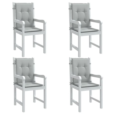 VidaXL Poduszki na krzesła z niskim oparciem, 4 szt, jasnoszary melanż