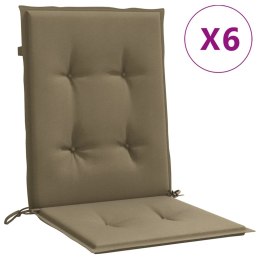 VidaXL Poduszki na krzesła z niskim oparciem, 6 szt., taupe melanż