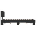 VidaXL Rama łóżka, czarna, 120x190 cm, materiał drewnopochodny i metal