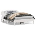 Rama łóżka z zagłówkiem, biała, 160x200 cm, lite drewno sosnowe Lumarko!