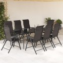 VidaXL Składane krzesła ogrodowe, 8 szt., czarna kawa, polirattan