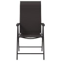 VidaXL Składane krzesła ogrodowe, 8 szt., czarna kawa, polirattan