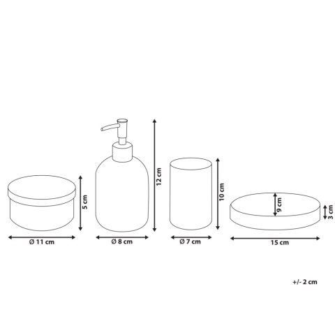 4-częściowy zestaw akcesoriów łazienkowych szklany fioletowy TELMA