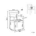 Zestaw 2 krzeseł ogrodowych drewno akacjowe FORNELLI