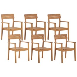 Zestaw 6 krzeseł ogrodowych drewno akacjowe FORNELLI
