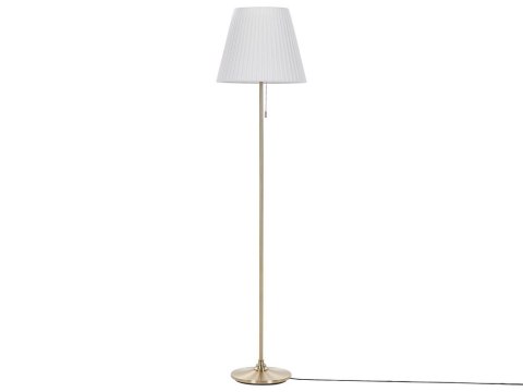 Lampa podłogowa metalowa mosiężno-biała TORYSA