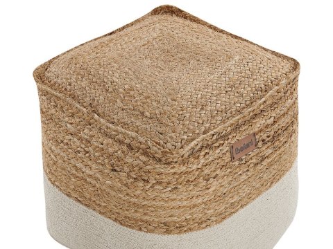 Puf 44 x 44 x 44 cm beżowy KIRAMA