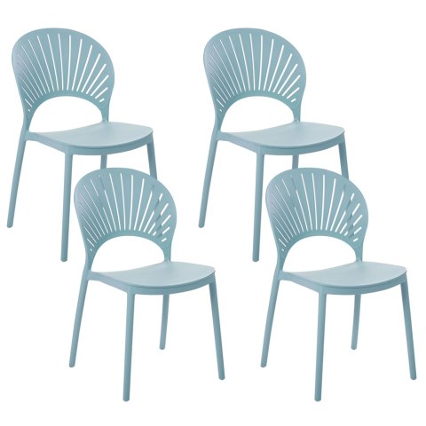 Zestaw 4 krzeseł do jadalni niebieski OSTIA