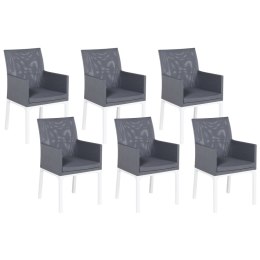 Zestaw 6 krzeseł ogrodowych szary BACOLI