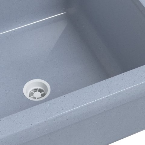 VidaXL Umywalka do montażu na ścianie, szara, 40x40x24 cm, żywica