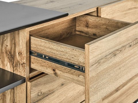 Komoda jasne drewno z czarnym FIORA