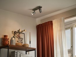 Lampa spot 2-punktowa metalowa srebrna KLIP