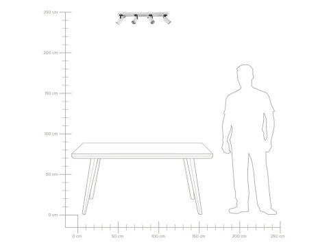 Lampa spot 4-punktowa metalowa biała KLIP