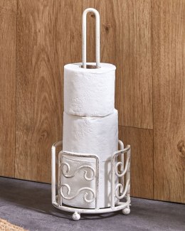 Metalowy stojak na papier toaletowy biały MANDI