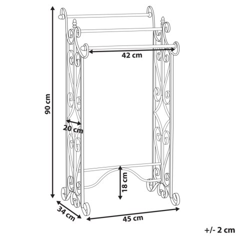 Stojak na ręczniki 45 x 90 cm czarny CHILLAN