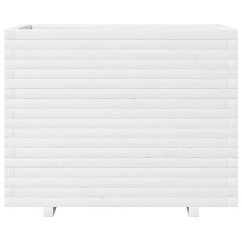 VidaXL Donica ogrodowa, biała, 90x60x72 cm, lite drewno sosnowe