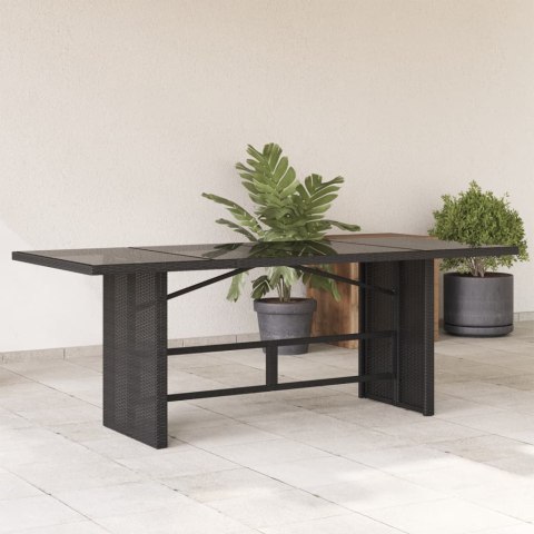 Stół ogrodowy ze szklanym blatem, czarny, 190x80x75 cm Lumarko!