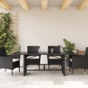 Stół ogrodowy ze szklanym blatem, czarny, 190x80x75 cm Lumarko!