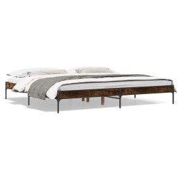 VidaXL Rama łóżka, przydymiony dąb, 200x200 cm