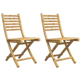 VidaXL Składane krzesła ogrodowe, 2 szt., 43x54x88 cm, bambusowe