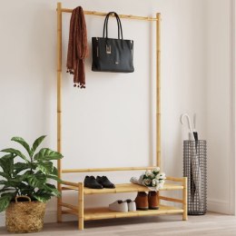 Wieszak na ubrania, z półkami, 103x40x183 cm, bambusowy Lumarko!