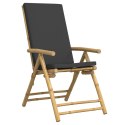 VidaXL Składane krzesła bistro, 6 szt., ciemnoszare poduszki, bambus