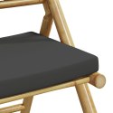 Składane krzesła bistro, 6 szt., ciemnoszare poduszki, bambus Lumarko!