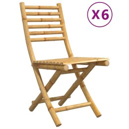 VidaXL Składane krzesła ogrodowe, 6 szt., 43x54x88 cm, bambusowe