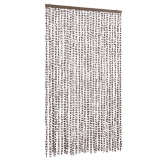 Zasłona przeciwko owadom, taupe i biel, 118x220 cm, szenil