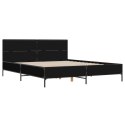 Rama łóżka, czarna, 120x190 cm, materiał drewnopochodny i metal Lumarko!