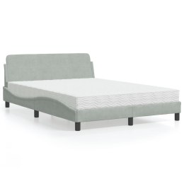 Łóżko z materacem, jasnoszare, 120x200 cm, aksamitne Lumarko!