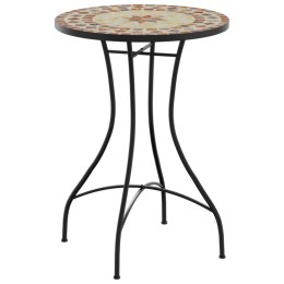 VidaXL Mozaikowy stolik bistro, terakotowo-biały Ø50x70 cm, ceramiczny