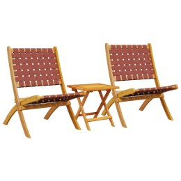 VidaXL Składane krzesła ogrodowe, 2 szt., ze stolikiem, czerwone