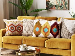 2 bawełniane poduszki dekoracyjne geometryczny wzór 40 x 60 cm wielokolorowe DANAPUR