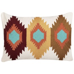 Bawełniana poduszka dekoracyjna geometryczny wzór 40 x 60 cm wielokolorowa DANAPUR