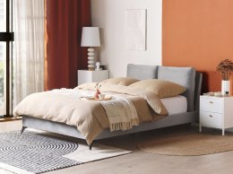 Łóżko welurowe 140 x 200 cm szare MELLE