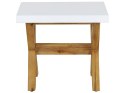 Zestaw ogrodowy stół z 2 ławkami i 2 stołkami biały OLBIA Lumarko!