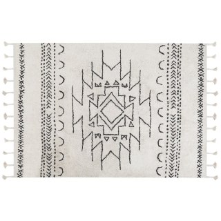 Dywan bawełniany 160 x 230 cm biało-czarny KHOURIBGA