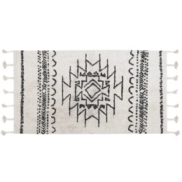Dywan bawełniany 80 x 150 cm biało-czarny KHOURIBGA