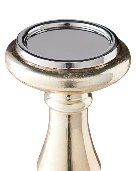 Zestaw dwóch świeczników szklanych 31 cm złoty IMARTI