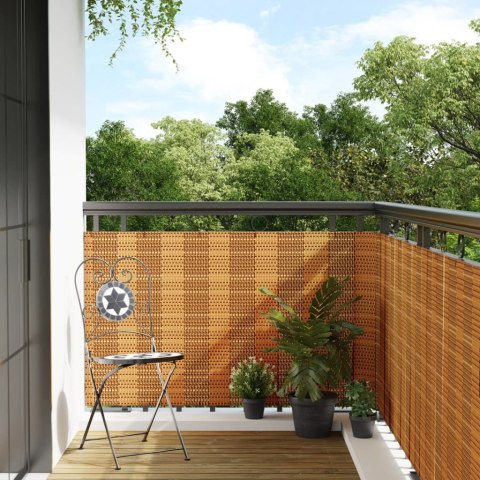 VidaXL Parawan balkonowy, jasnobrązowy, 300x90 cm, polirattan