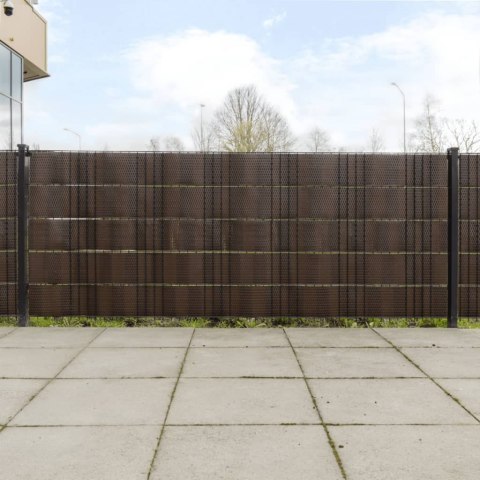 VidaXL Parawany balkonowe, 5 szt., brązowo-czarne, 255x19cm, rattan PE