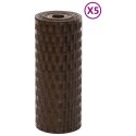 VidaXL Parawany balkonowe, 5 szt., brązowo-czarne, 255x19cm, rattan PE