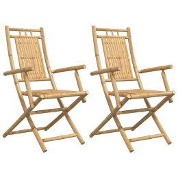 VidaXL Składane krzesła ogrodowe, 2 szt., 53x66x99 cm, bambusowe