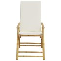 Składane krzesła bistro, 2 szt., z kremowymi poduszkami, bambus Lumarko!