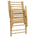 Składane krzesła bistro, 2 szt., z kremowymi poduszkami, bambus Lumarko!