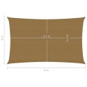 VidaXL Żagiel przeciwsłoneczny, 160 g/m², kolor taupe, 3x6 m, HDPE