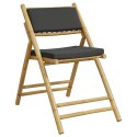 VidaXL Składane krzesła bistro, 4 szt., ciemnoszare poduszki, bambus